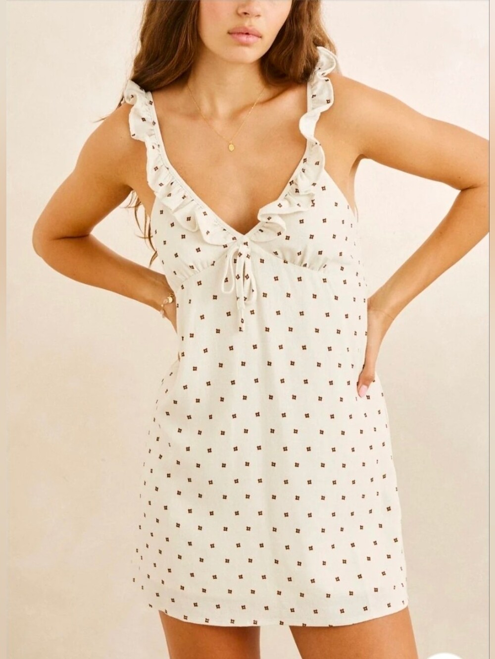 Rhythm Sandy Sleeveless Ruffle Mini Dress Size Medium NWT
